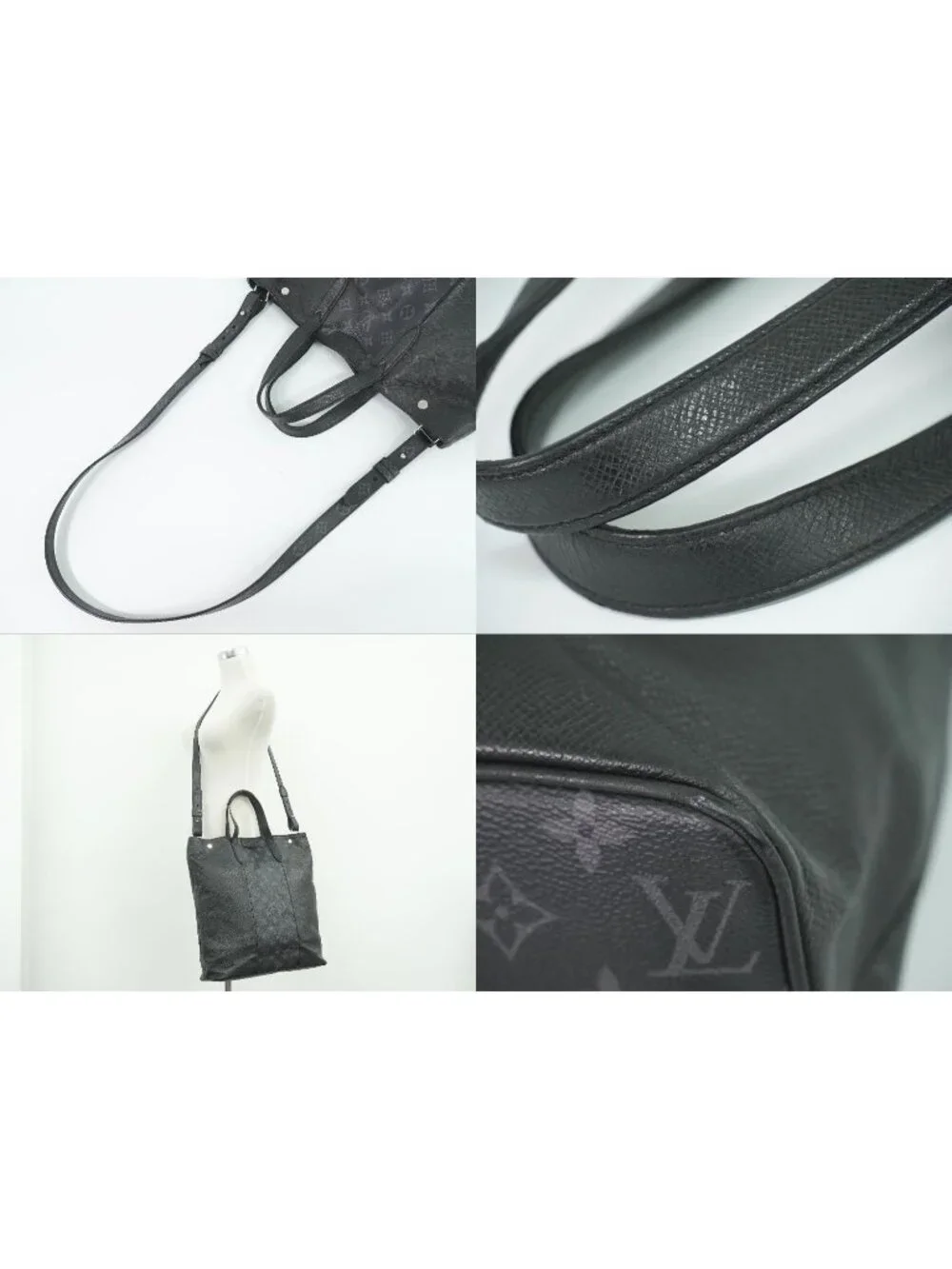 Louis Vuitton LV City Tote Taigarama Monogram Eclipse 2-Way Black Gray